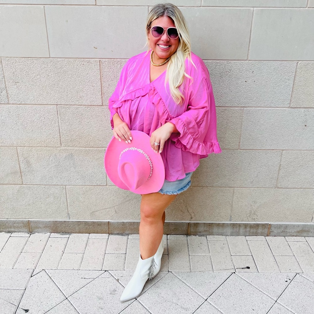Ruffle Oversize Top